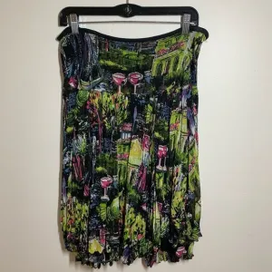 💕Lynn Ritchie-100% SILK skirt women’s size small Paris Print