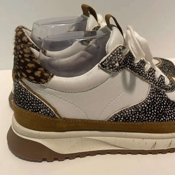 Madewell Kickoff Trainer Sneakers Women’s Size 7.5M Leather Animal Print Hair