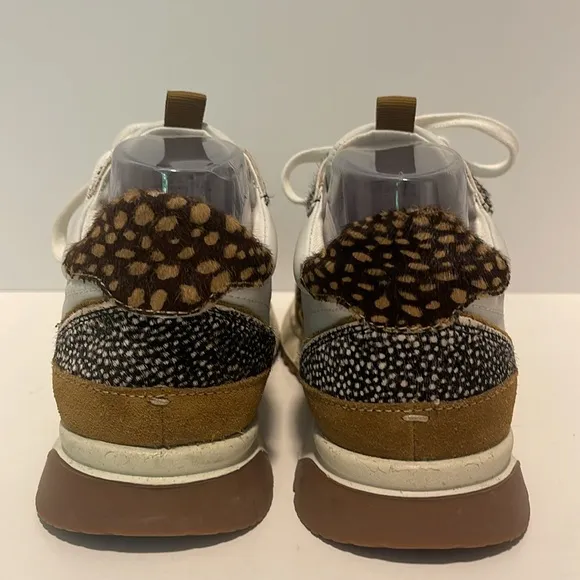 Madewell Kickoff Trainer Sneakers Women’s Size 7.5M Leather Animal Print Hair