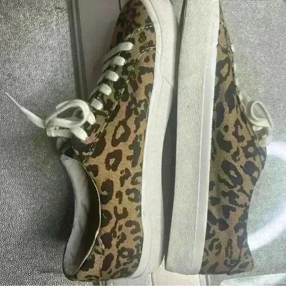 Madewell Sidewalk Low Top Leopard Cheetah Print  Sneaker Shoes