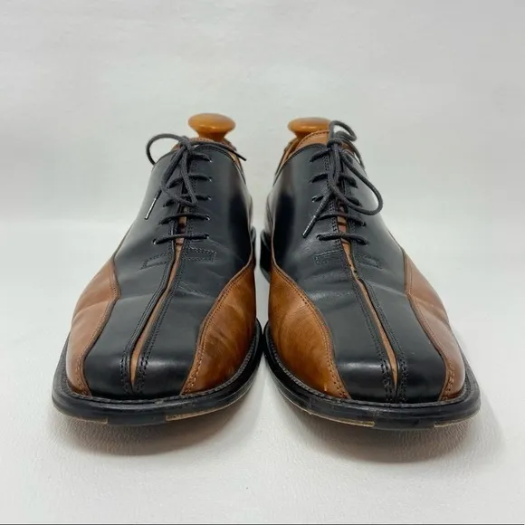 Mario Campatelli Brown and Black Leather Lace Up Shoes