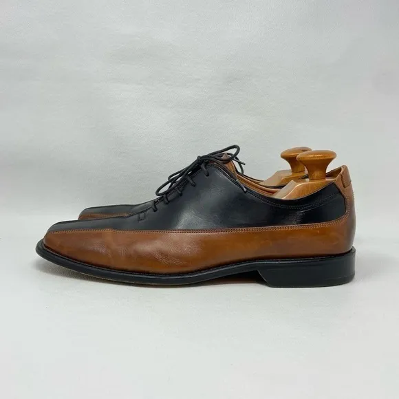 Mario Campatelli Brown and Black Leather Lace Up Shoes
