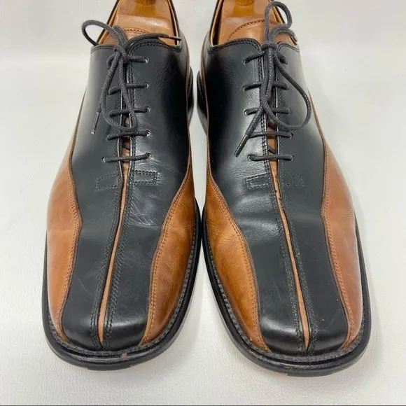 Mario Campatelli Brown and Black Leather Lace Up Shoes