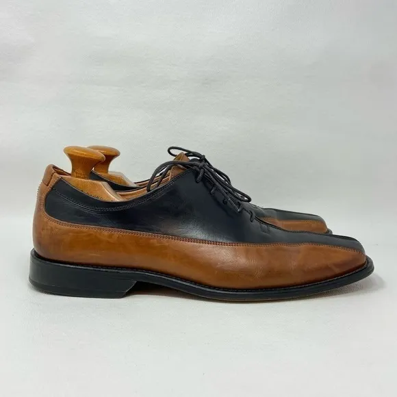 Mario Campatelli Brown and Black Leather Lace Up Shoes