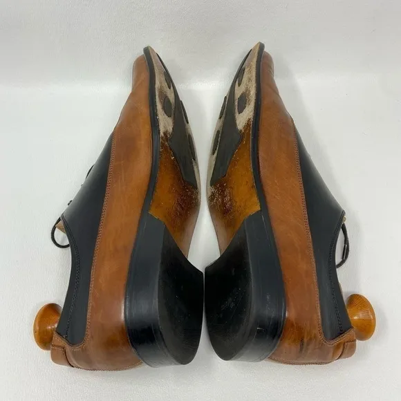 Mario Campatelli Brown and Black Leather Lace Up Shoes