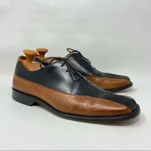 Mario Campatelli Brown and Black Leather Lace Up Shoes