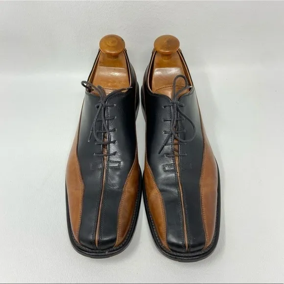 Mario Campatelli Brown and Black Leather Lace Up Shoes