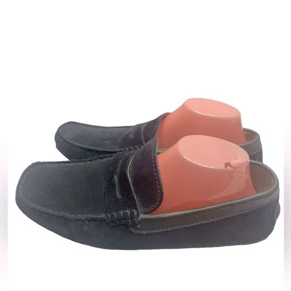 MASSIMO DUTTI Men’s Sz 43/US 9.5 Navy Blue Suede Pull On Driving Loafer Shoes
