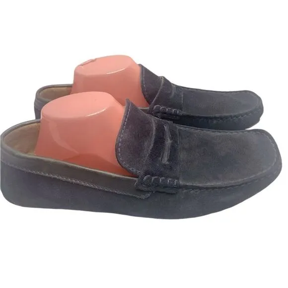 MASSIMO DUTTI Men’s Sz 43/US 9.5 Navy Blue Suede Pull On Driving Loafer Shoes