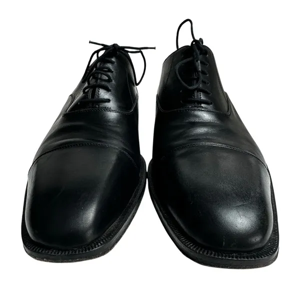 Massimo Emporio Black Leather Cap Toe Oxford Lace Up Shoes Men’s 11