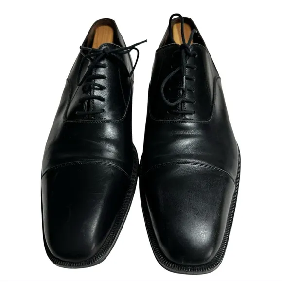 Massimo Emporio Black Leather Cap Toe Oxford Lace Up Shoes Men’s 11