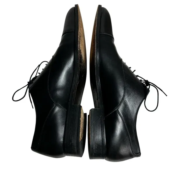 Massimo Emporio Black Leather Cap Toe Oxford Lace Up Shoes Men’s 11