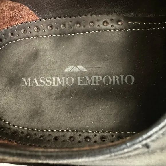 Massimo Emporio Black Leather Cap Toe Oxford Lace Up Shoes Men’s 11