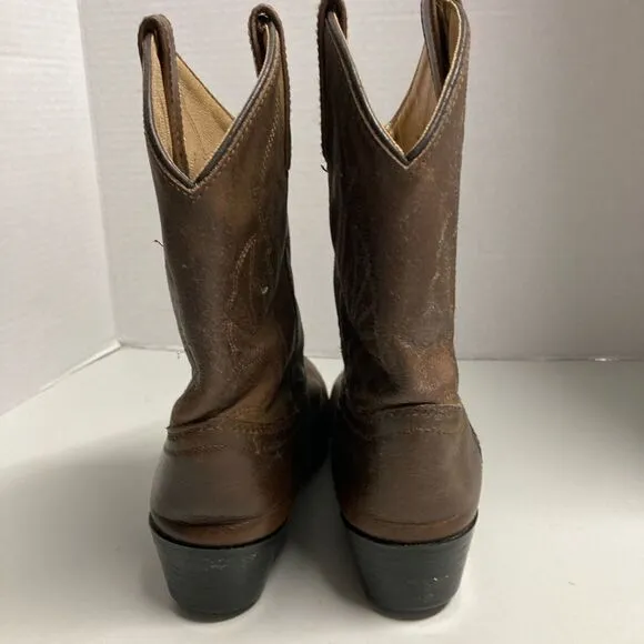 MASTERSON’S BOOT CO. Youth Cowboy Boots,Size 2.5 D, Brown, Leather Upper,Unisex