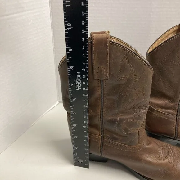 MASTERSON’S BOOT CO. Youth Cowboy Boots,Size 2.5 D, Brown, Leather Upper,Unisex