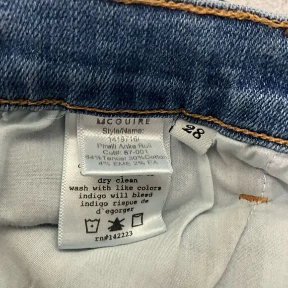 MCQUIRE Piralli Ankle Roll Distressed Jeans