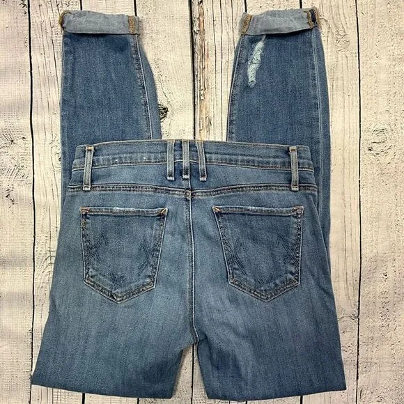MCQUIRE Piralli Ankle Roll Distressed Jeans