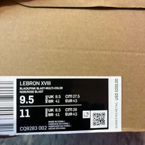 Men’s abstract lebron XVIII mens 9.5 | wmns 11