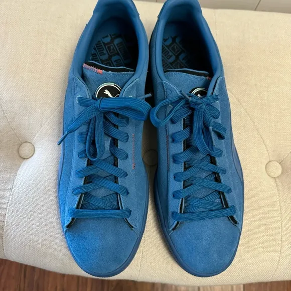 Men’s Blue Puma Suede Displaced Go For Shoes