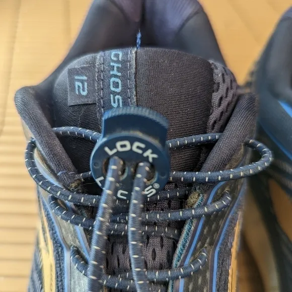 Men's Brooks Ghost 12 Running Shoes Sneakers Blue - Size 12. Speed Lock Laces. N