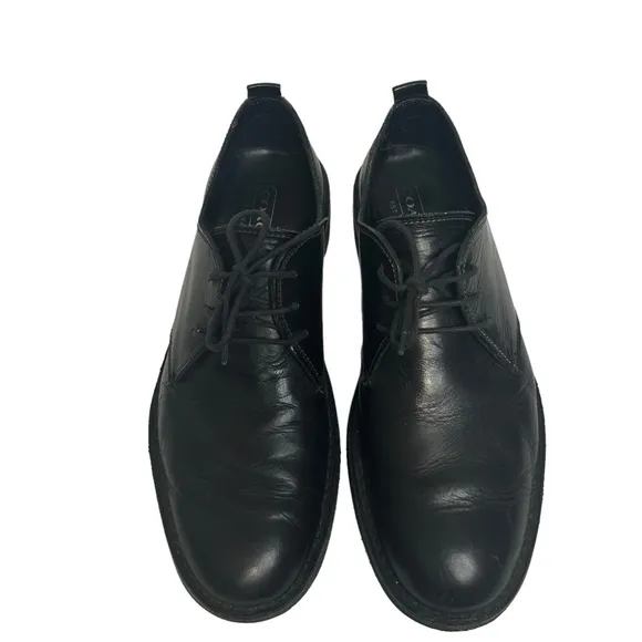 Men’s Coach Bowie Black Leather Oxford Shoes Sz 13