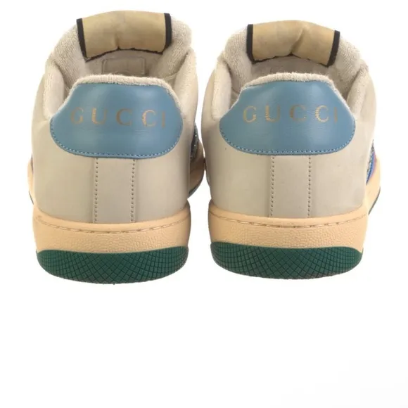 Men's Designer Beige and Blue Sneakers