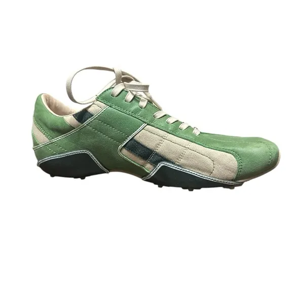 Men’s Diesel green and beige tennis shoes size 12