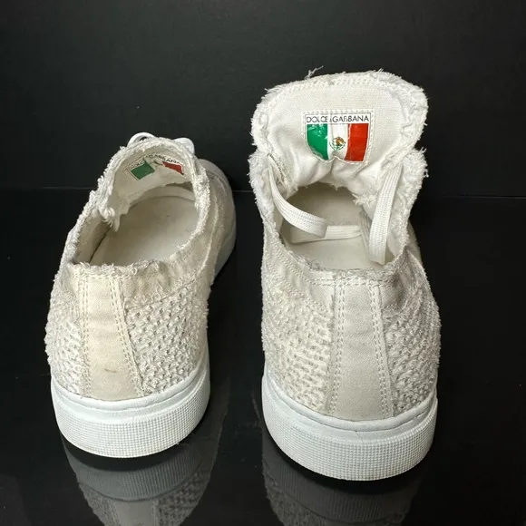 Men’s Dolce Gabbana Shoes White Fabric 6.5