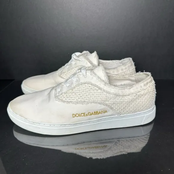 Men’s Dolce Gabbana Shoes White Fabric 6.5