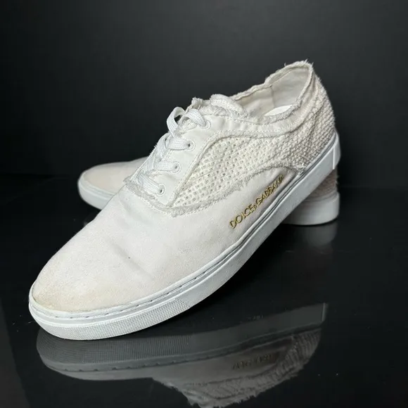 Men’s Dolce Gabbana Shoes White Fabric 6.5
