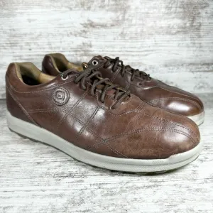 Men’s Footjoy FJ Versaluxe Spikeless Brown Leather Golf Shoes Sz 9M.