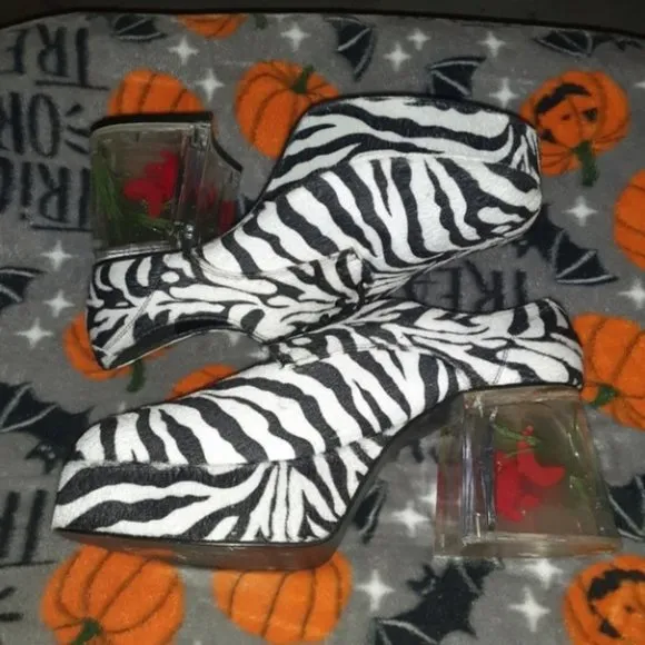 Men's Funtasma Pimp-02 Zebra Print Fish Oxfords Size 10/11