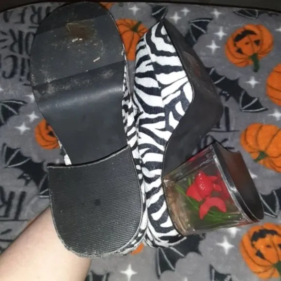 Men's Funtasma Pimp-02 Zebra Print Fish Oxfords Size 10/11