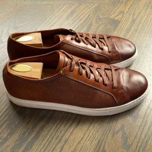 Men’s Magnanni Tan Leather Lace Up Sneakers Shoes Size 13M