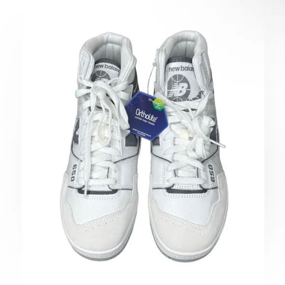 Men’s New Balance 650 Shoes Size 11 White Gray Sneakers BB650RWE SAMEDAYSHIPPING