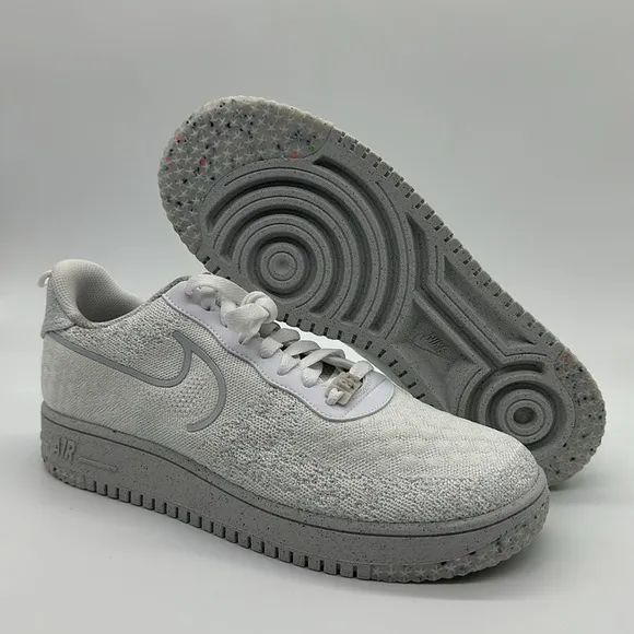 Men’s Nike AF1 Crater Flyknit NN White-Summit White DM0590-100 NWOB