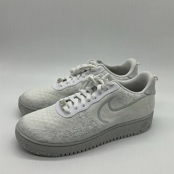 Men’s Nike AF1 Crater Flyknit NN White-Summit White DM0590-100 NWOB