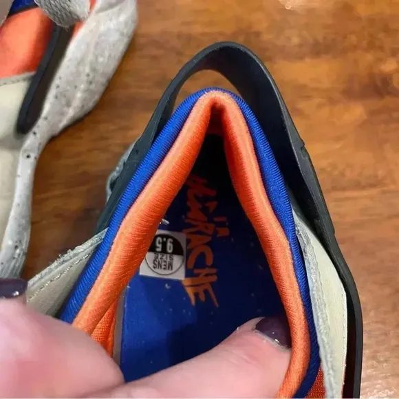 Men’s Nike Air Huarache Shoes Mowabb Blue Orange Tan size 9.5