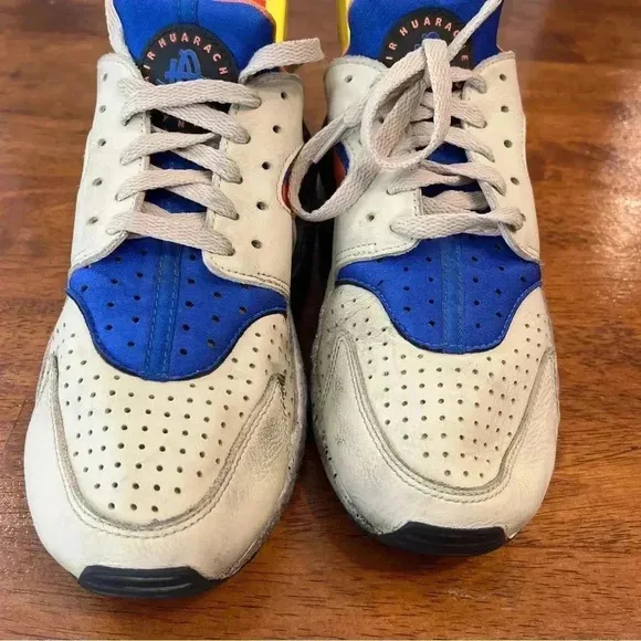 Men’s Nike Air Huarache Shoes Mowabb Blue Orange Tan size 9.5