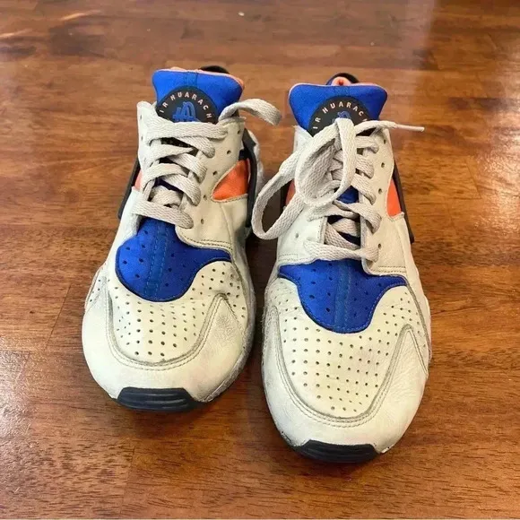 Men’s Nike Air Huarache Shoes Mowabb Blue Orange Tan size 9.5