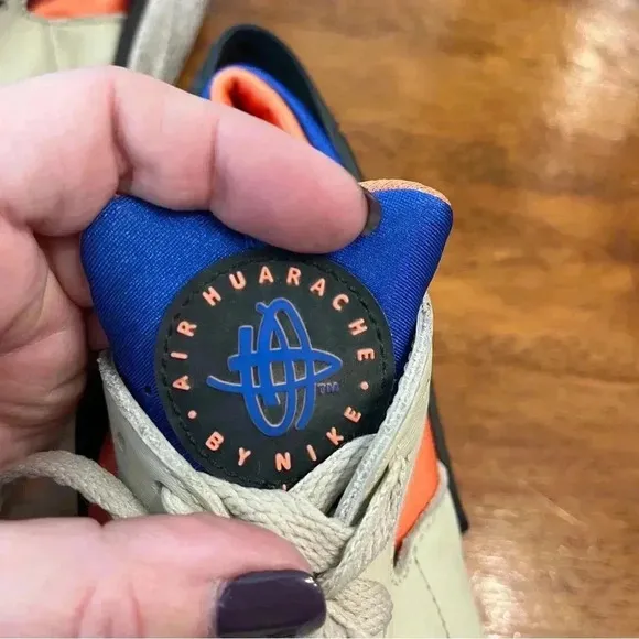 Men’s Nike Air Huarache Shoes Mowabb Blue Orange Tan size 9.5