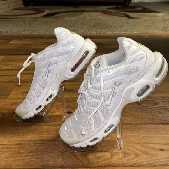 Men’s Nike Air Max Plus White Tennis Shoes • Size 12 • Good Condition No Box