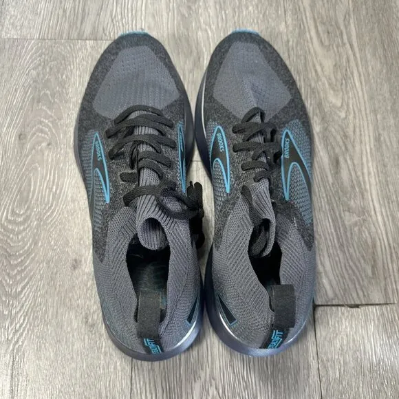 Men’s SAMPLE Brooks Levitate  5 Knit Gray  Blue  Running Shoes Size 9 Stealthfit