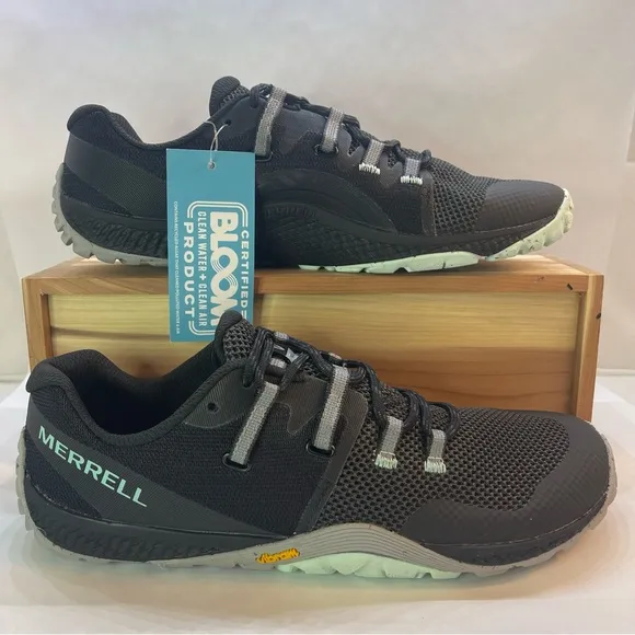 Merrell Barefoot Trail Glove 6 Trail Black Running Shoes Women's Size 11