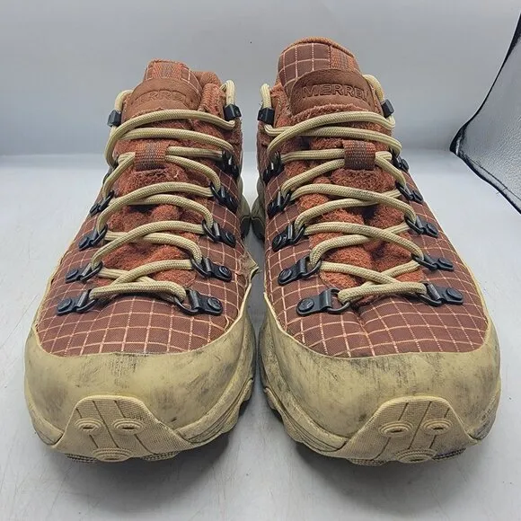 Merrell Ontario Speed RS 1TRL Mens 9.5 Brown Sneaker Shoes Hiking Camping Vibram