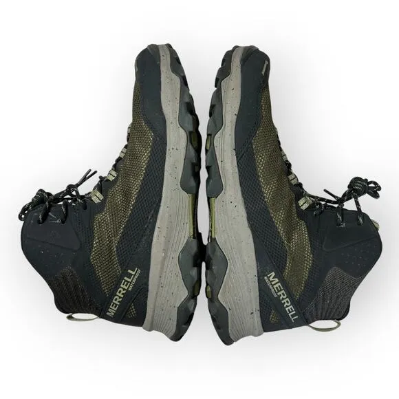 Merrell Speed Strike Mid Weatherproof Trail Hiking Boots MENS 10 Olive Shoes