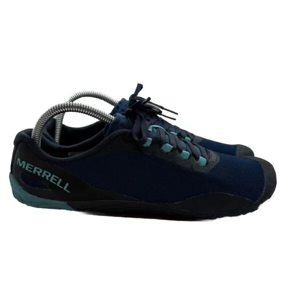Merrell Vapor Glove 4 Women 9.5 Blue Trail Running Shoes LaceUp Sneakers J067082