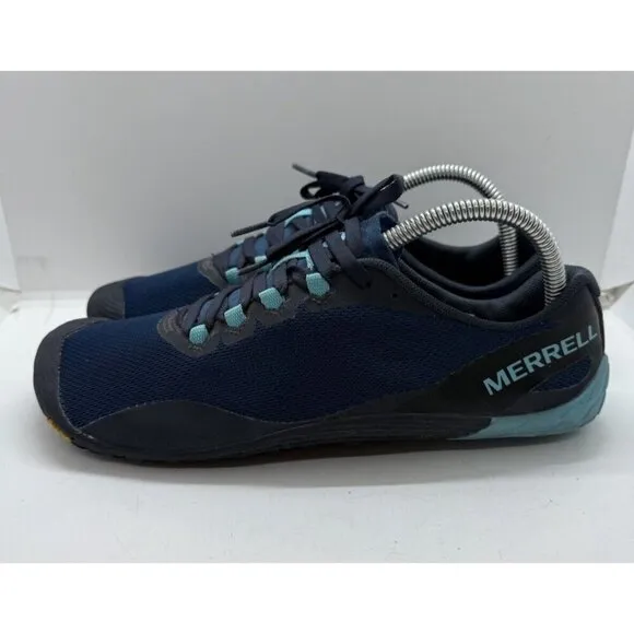 Merrell Vapor Glove 4 Women 9.5 Blue Trail Running Shoes LaceUp Sneakers J067082