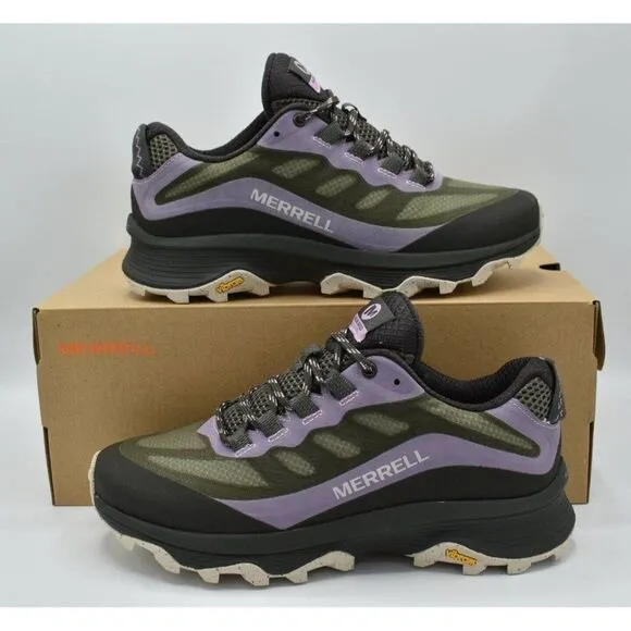 Merrell Womens Size 7 MOAB Speed Purple Black Lichen Hiking Shoes Sneakers