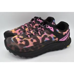 Merrell Womens Size 9.5 Antora 3 Pink Rainbow Leopard Trail Running Shoes